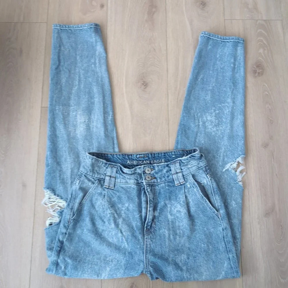 American Eagle Highest Rise Mom Jean X Long  *No Tie - Picture 4 of 7